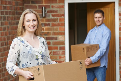 Commercial removals team handling office equipment in Rainham